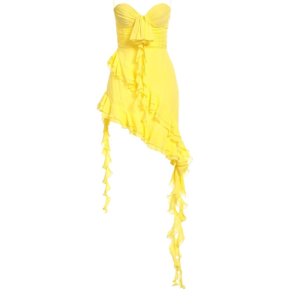 ๐ ALESSANDRA RICH Strapless Ruffled Asymmetric Dress ๐ NWT - Picture 8 of 15